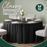 120 In. Premium Round Black Plastic Table Cover | Case of 60